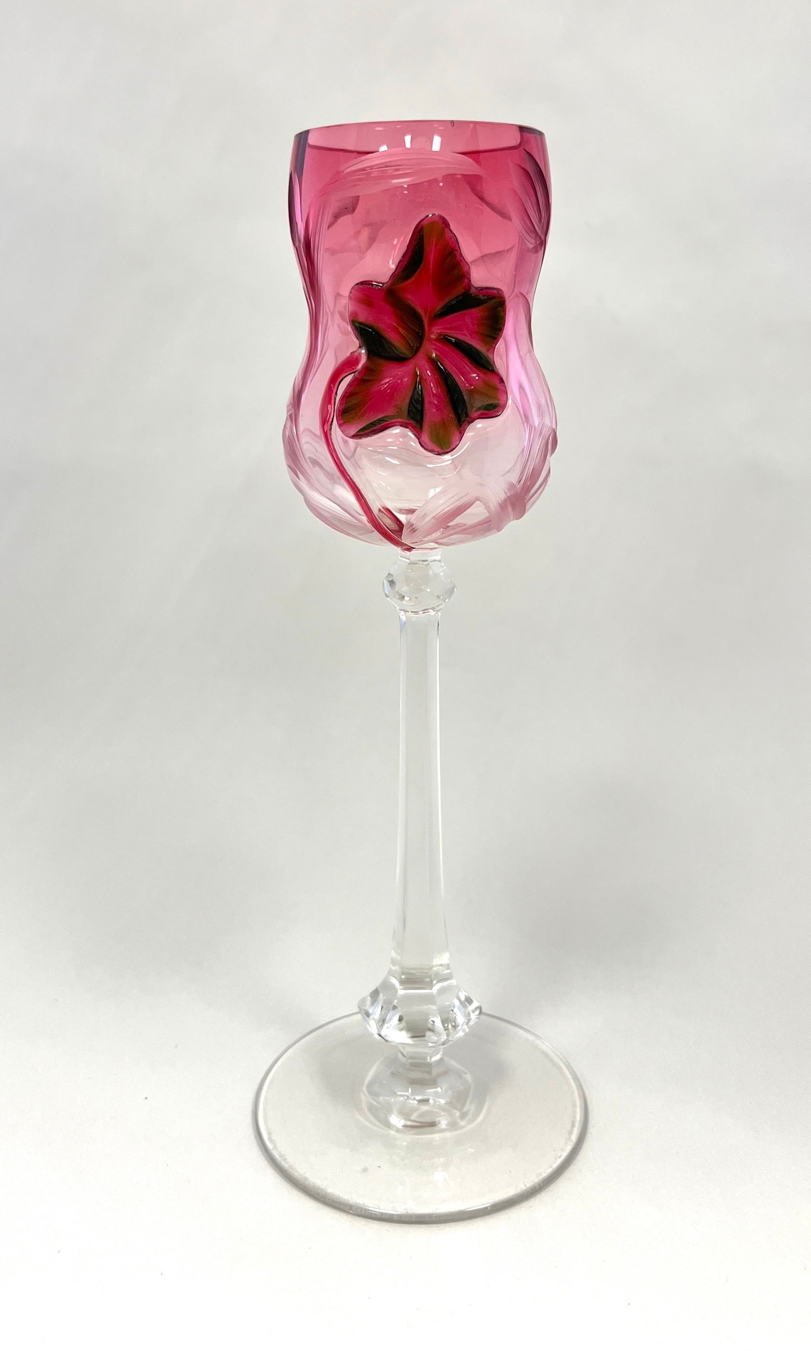 Moser marquetry glass goblet (1 of 3)