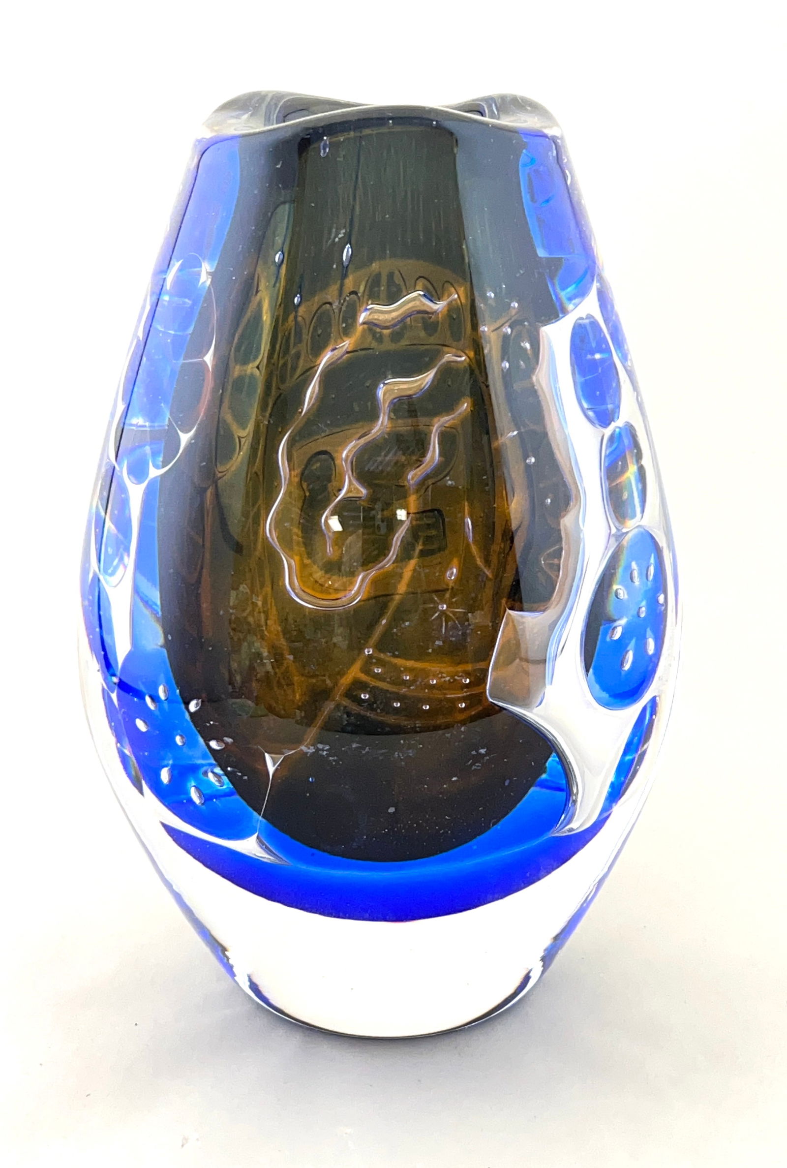 Orrefors Ariel blue glass vase (1 of 5)