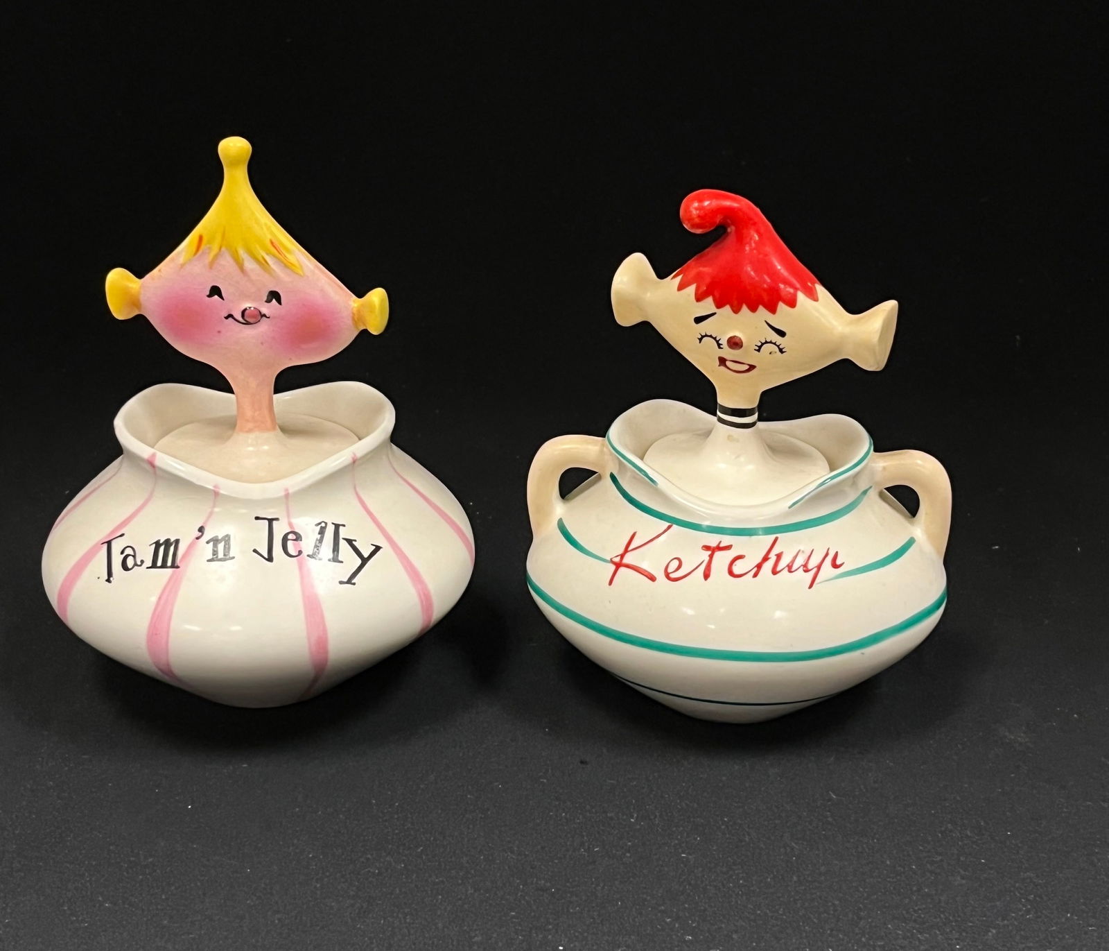 Two Holt Howard Pixieware Condiments Jars Auction