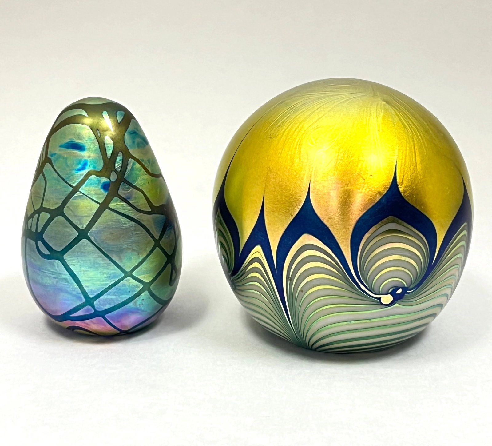 Two Art glass paperweights (1 of 6)