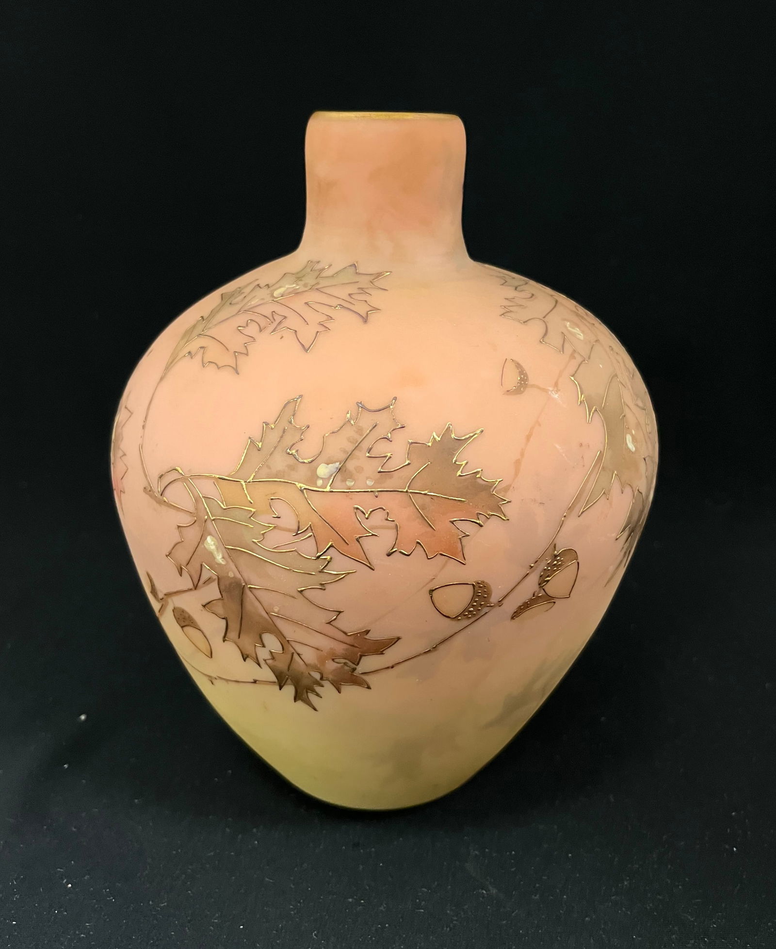 Mt Washington Burmese glass vase (1 of 5)