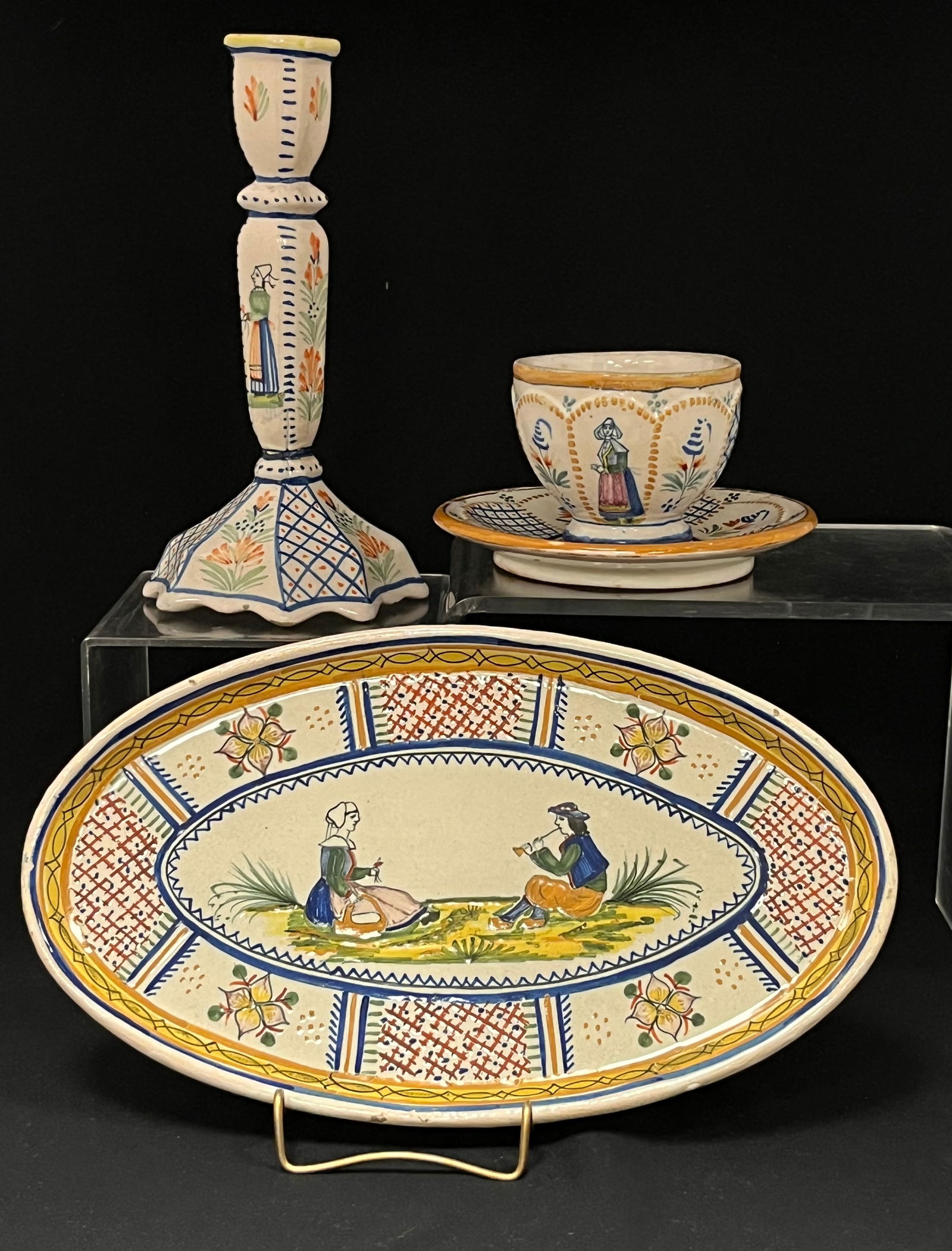 Four piece grouping of Quimper (1 of 4)