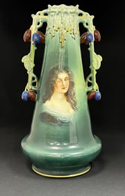 Austrian porcelain two handle vase