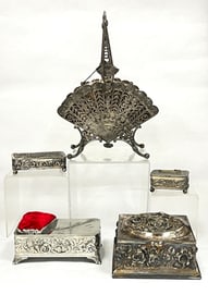 5 Pairpoint metal boxes