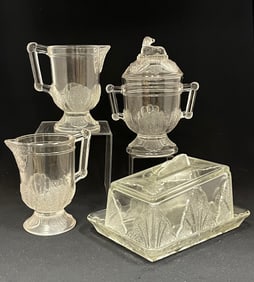 Pattern glass conditment set