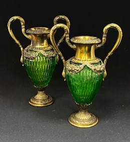 2 Uranium Pairpoint vases