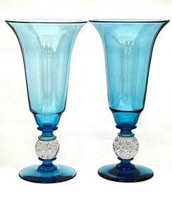 Pair of Pairpoint tall compote vases