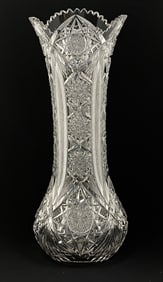 Large American Brilliant Cut Glass vase