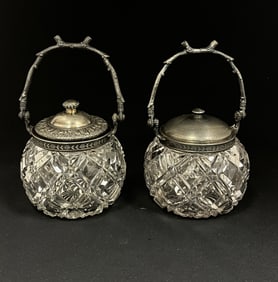 Two ABCG sweet meat jars