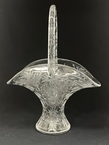 Libbey Cut glass basket