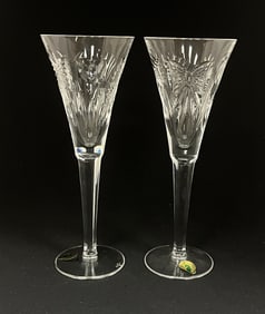 2 Waterford wine flutes