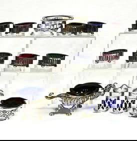 Group of 13 Pairpoint glass salts