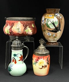 4 piece grouping of opaline glass