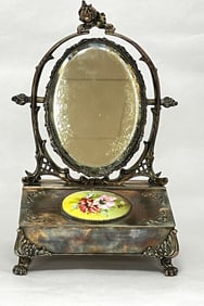 Pairpoint glass and metal dresser box