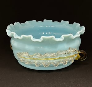 Blue opaline glass Mat-zu-no-kee bowl