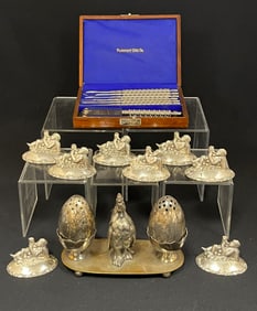 10 Silver plate table items