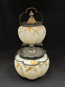 2 Smith Brothers blue biscuit jars