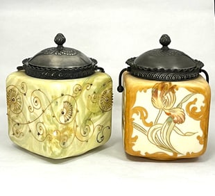 2 Crown Milano Biscuit Jars