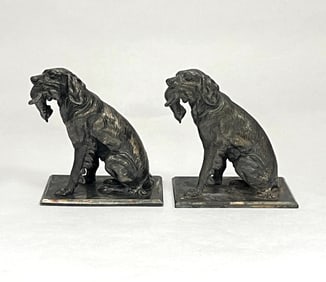 2 Pairpoint silverplate dogs