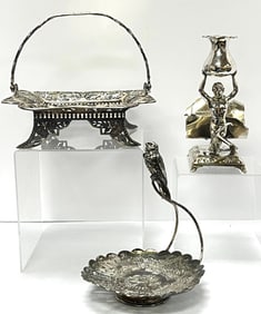 3 Pairpoint ornate silverplate items