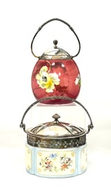 2 Pairpoint biscuit jars