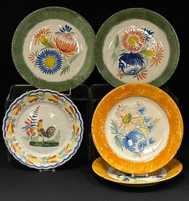 5 HB Quimper plates