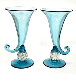 2 Pairpoint horn of plenty vases