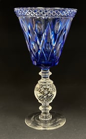 Pairpoint cobalt cut to clear vase