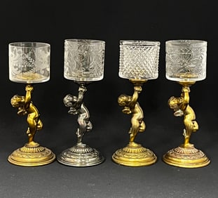 Group of 4 Pairpoint candle vases