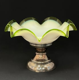 Opaline Bride's Bowl on stand
