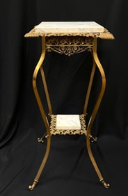 Metal and marble lamp stand