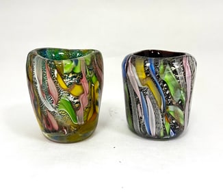 Two Murano toothpick holders