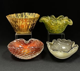 4 Murano glass bowls