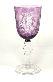 Amethyst Cut to Clear Steuben Goblet