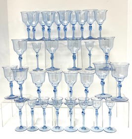 32 French Blue Stemware