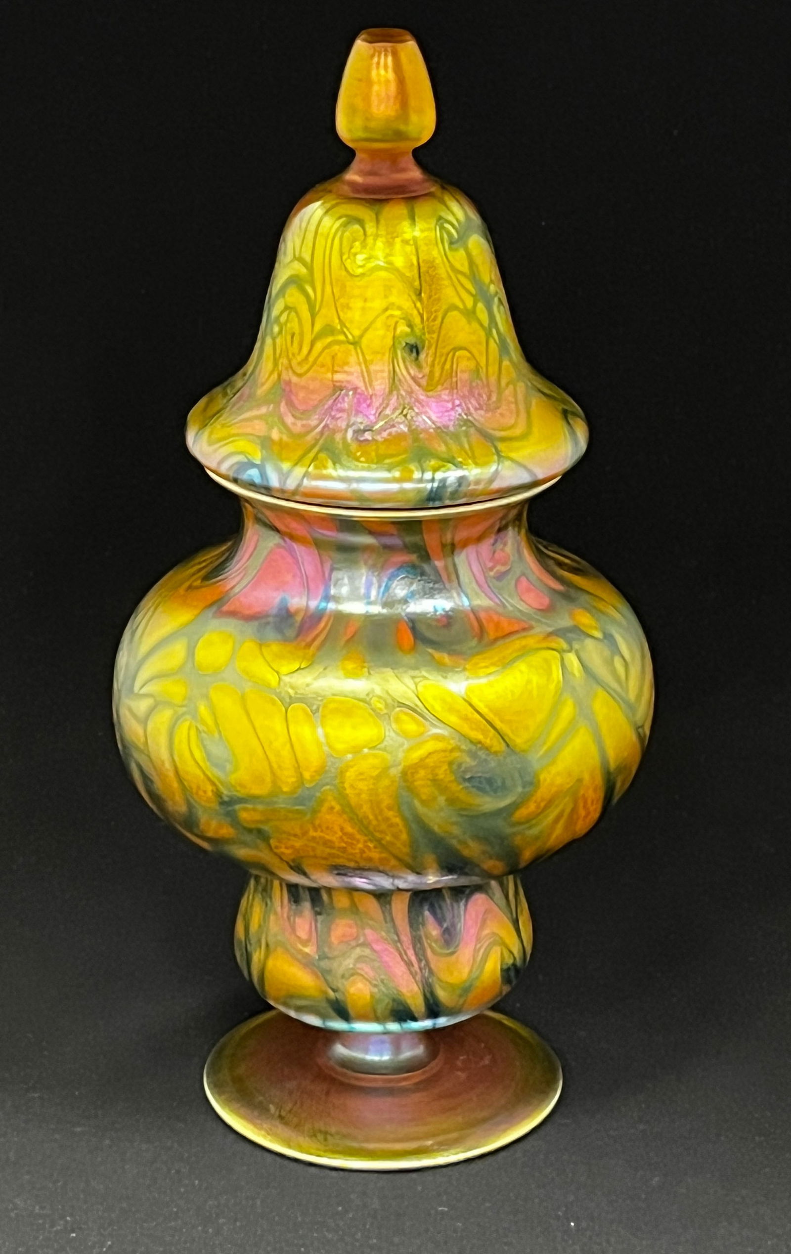 Quezal glass covered urn (1 of 7)