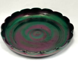 Large Bohemian iridescent center bowl