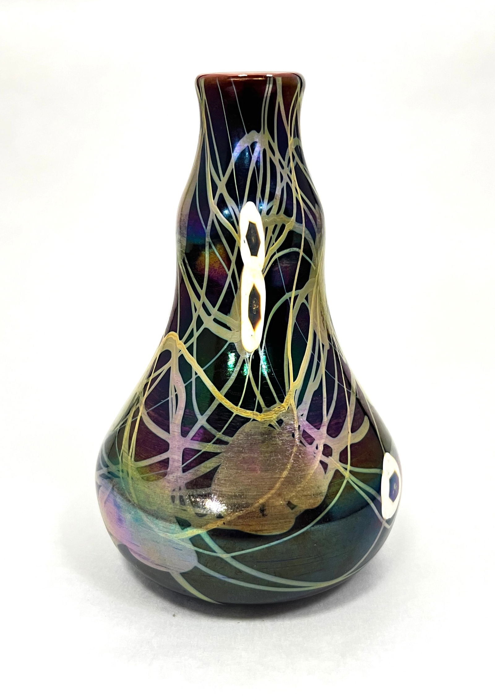 Dark blue Millefiori glass vase (1 of 4)