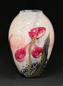 Rick Satava paperweight glass vase