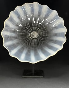 Opalescent disk on stand