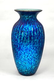 Lundberg Iridescent Blue  glass vase