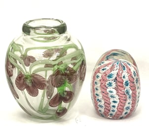 2 contemporary glass items