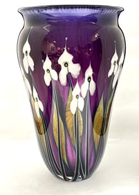 John Lotton Purple Art Glass Vase