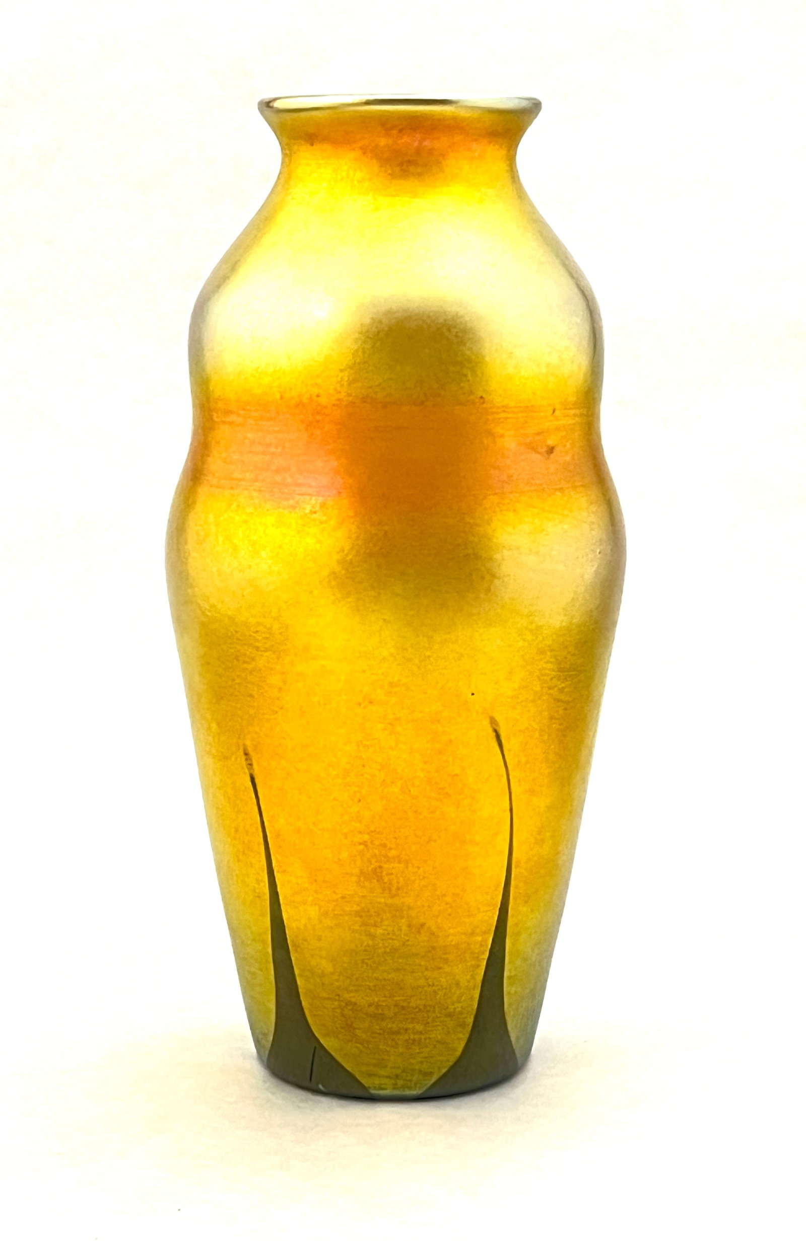 Tiffany decorated Gold Favrile glass vase (1 of 7)