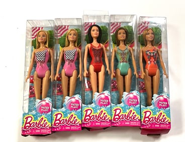5 Water Play Barbie Dolls