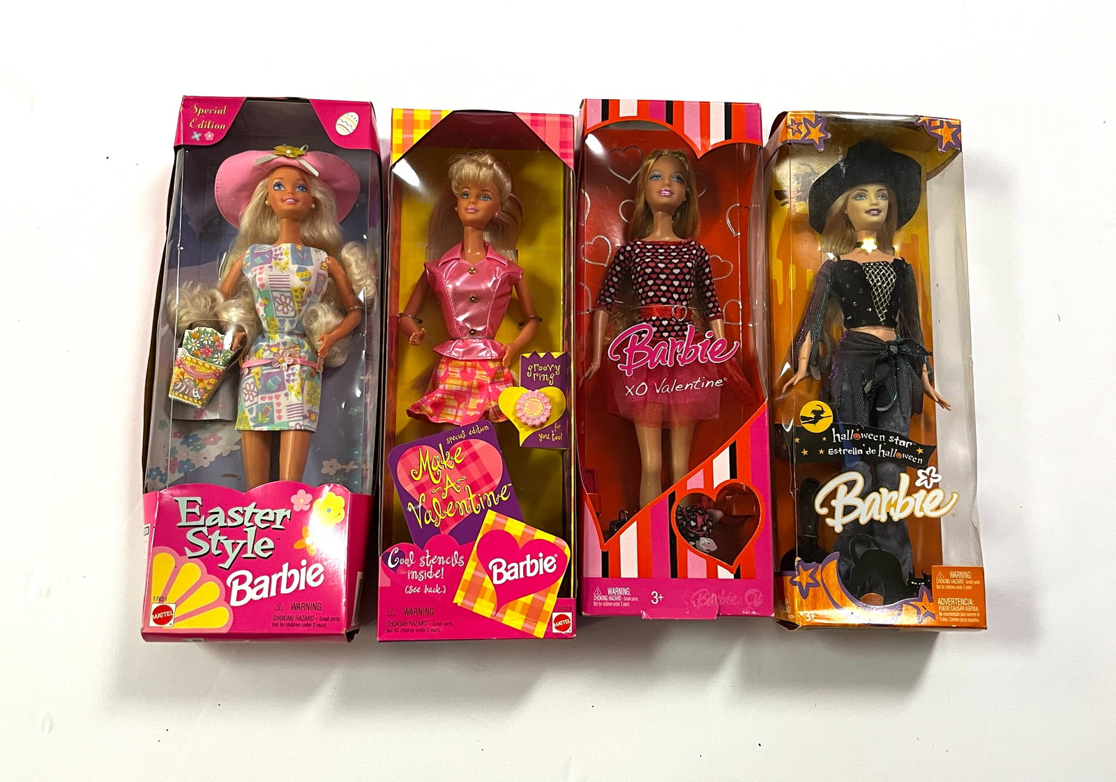 4 Holiday Barbie Dolls (1 of 3)