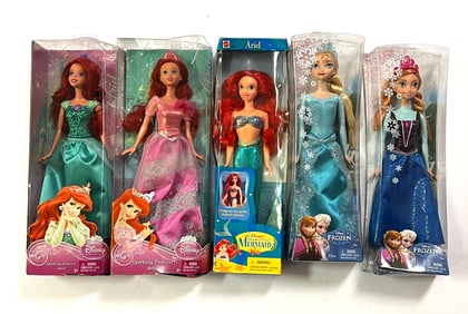 5 Disney "Barbie" Style Dolls