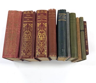 10 Leather Bound Books c 19th C