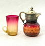 Amberina glass syrup pitcher