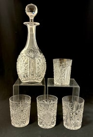 ABCG decanter and four tumblers